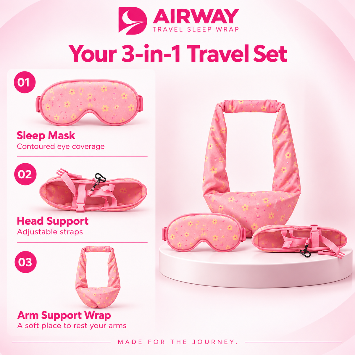 AIRWAYS™ First Class 3-in-1 Travel Sleep Set